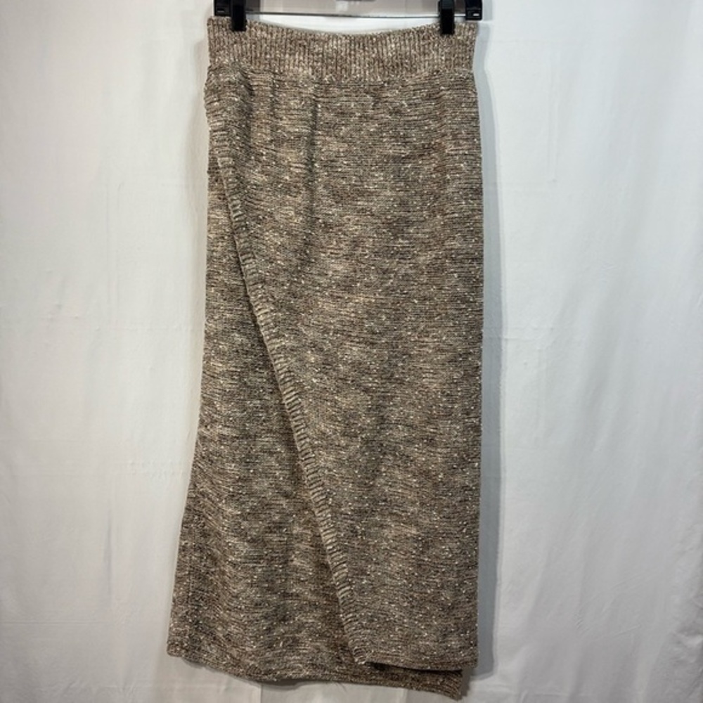 🛁 Moth neutral, knit, faux, wrap, maxi skirt